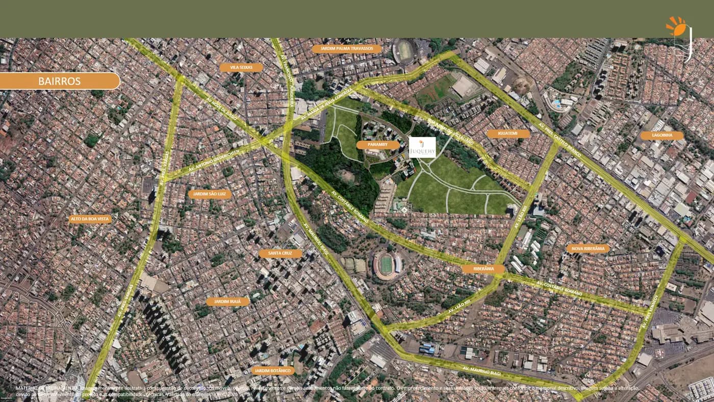 Vista aérea do Panamby com o Parque Curupira ao lado do empreendimento