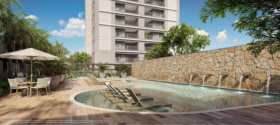 Deck e prainha — perspectiva ilustrada