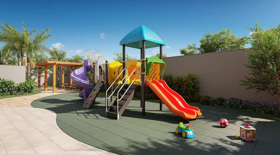 Playground — perspectiva ilustrada